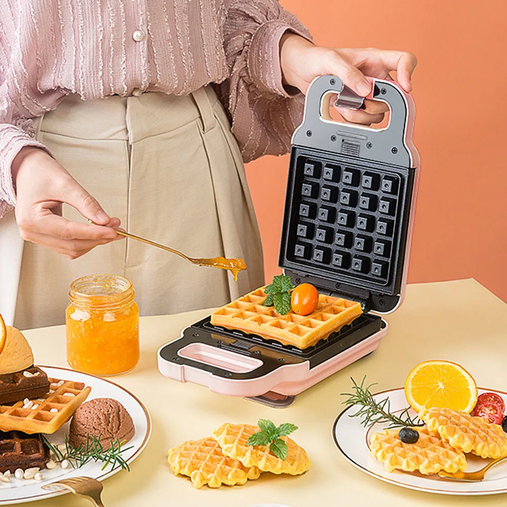 220V Electric Sandwich Maker Can Change Waffle Baking Tray Home Multi-function Non-stick Breakfast Cake Machine | Бытовая техника