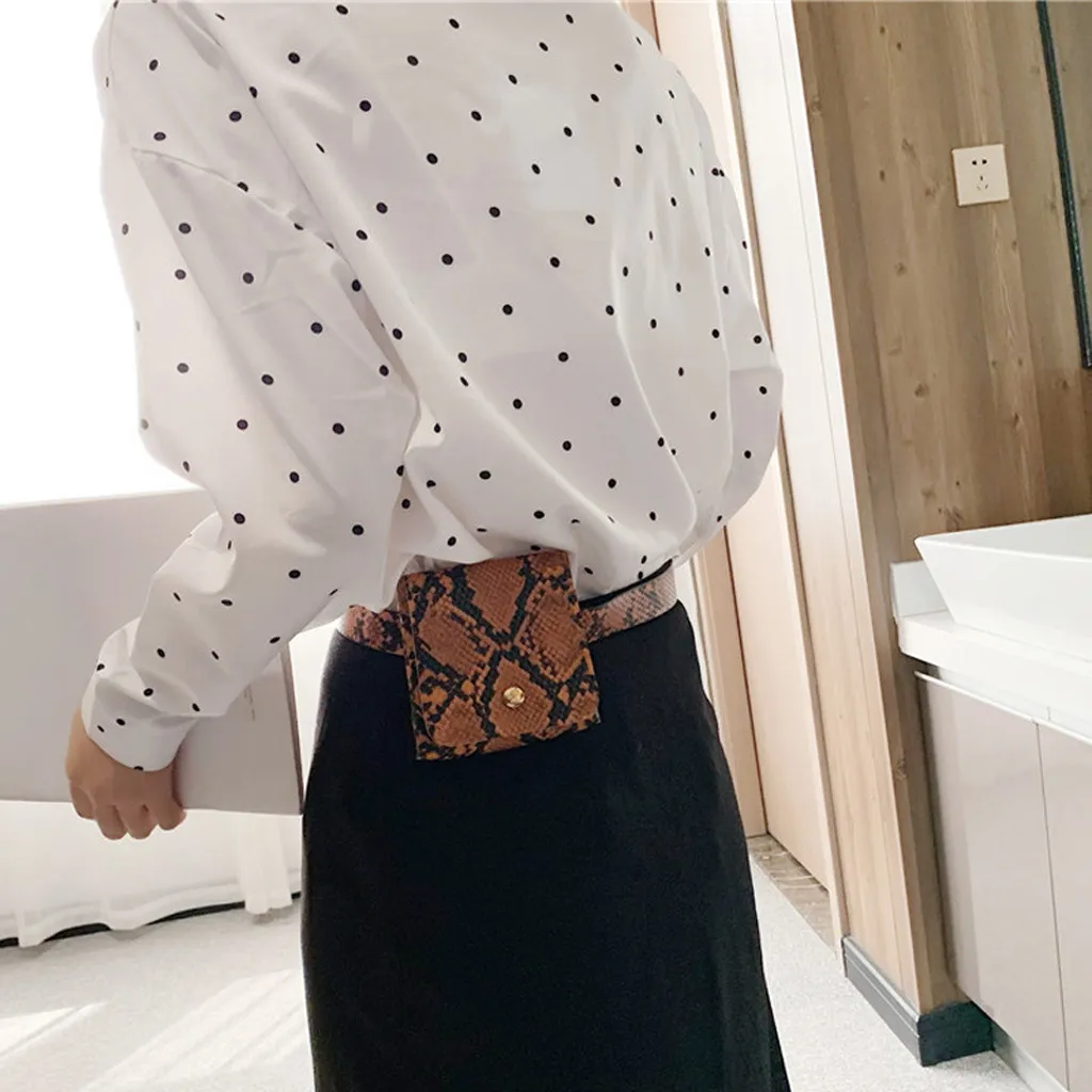 Women Waist Bag Fanny Pack snake Printed Outdoor Sports Belt bag mini coin Purse Pouch Hasp Messenger Bag Chest Bags heuptas new