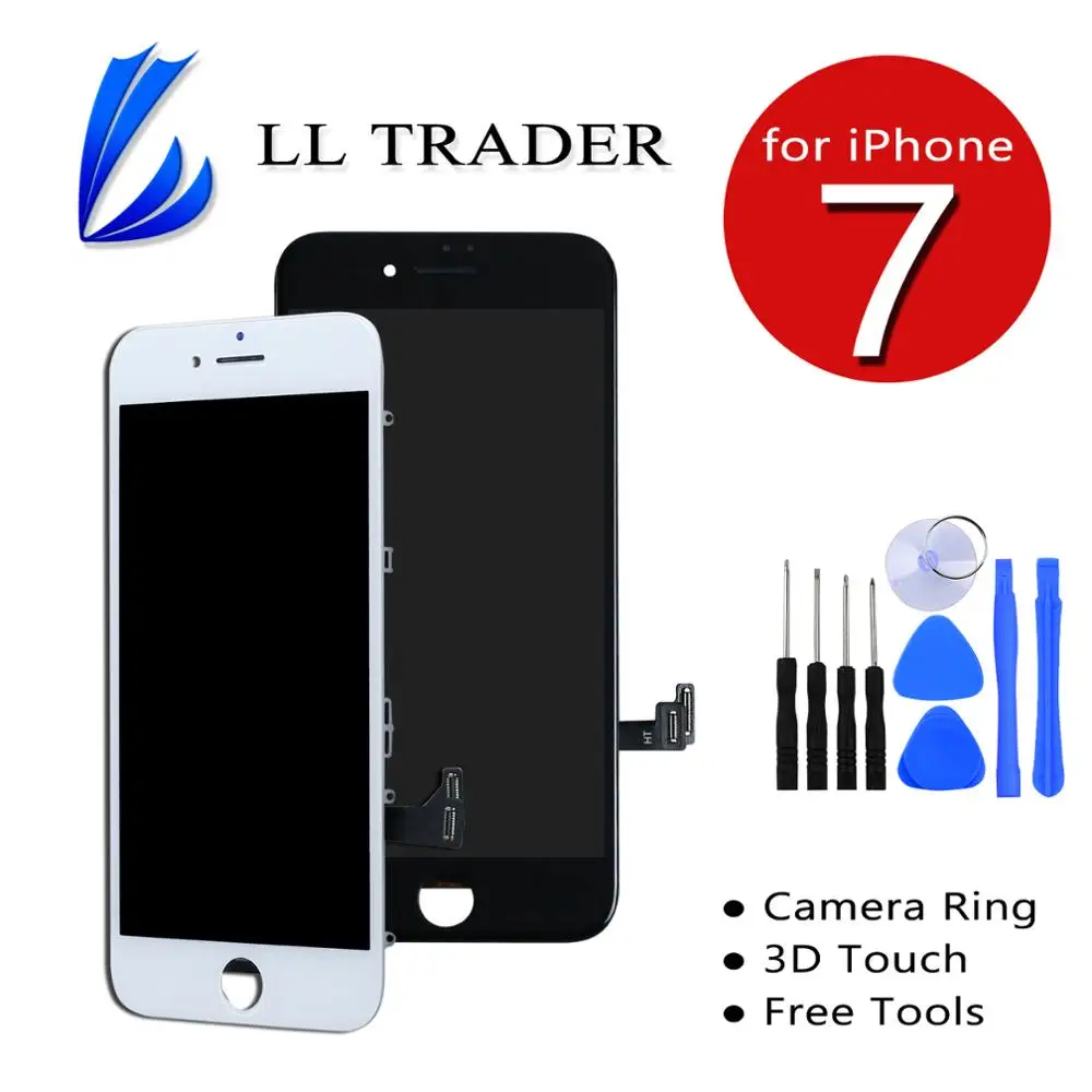 

Сменный ЖК-экран для iPhone 7, HD дисплей, сенсорный дигитайзер в сборе, кнопка «домой», не входит в комплект, Передняя камера, бесплатный инструм...