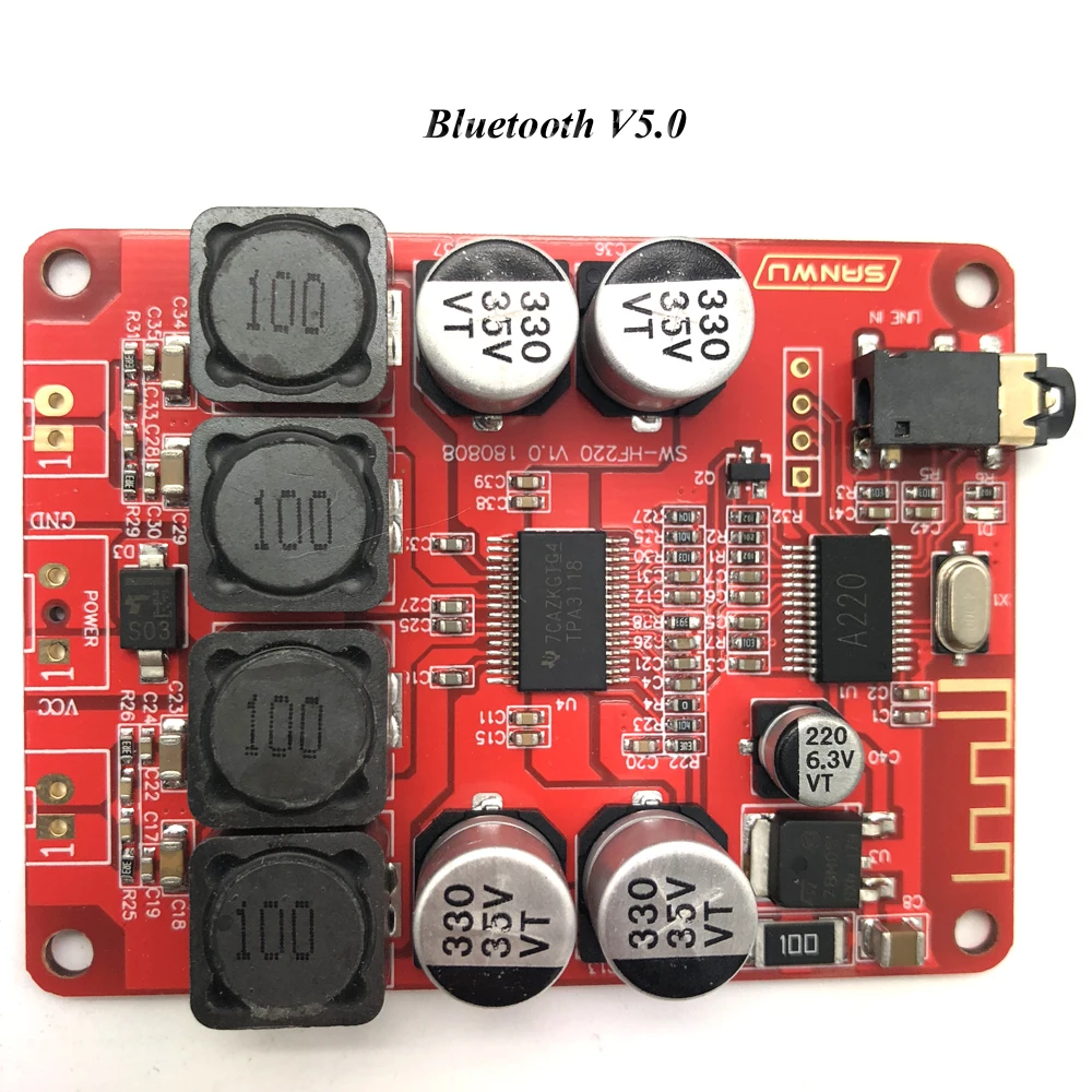 Lusya TPA3118 Bluetooth 5 0 стерео приемник Цифровой усилитель плата 30 Вт + для 4 8ohm динамик 8 ~