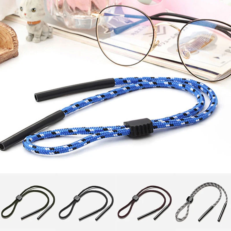 

1 Pcs Sunglasses Adjustable Neck Strap Cord Eyeglass Glasses Lanyard String Holder Black Sports Glasses Hanging Rope Chain
