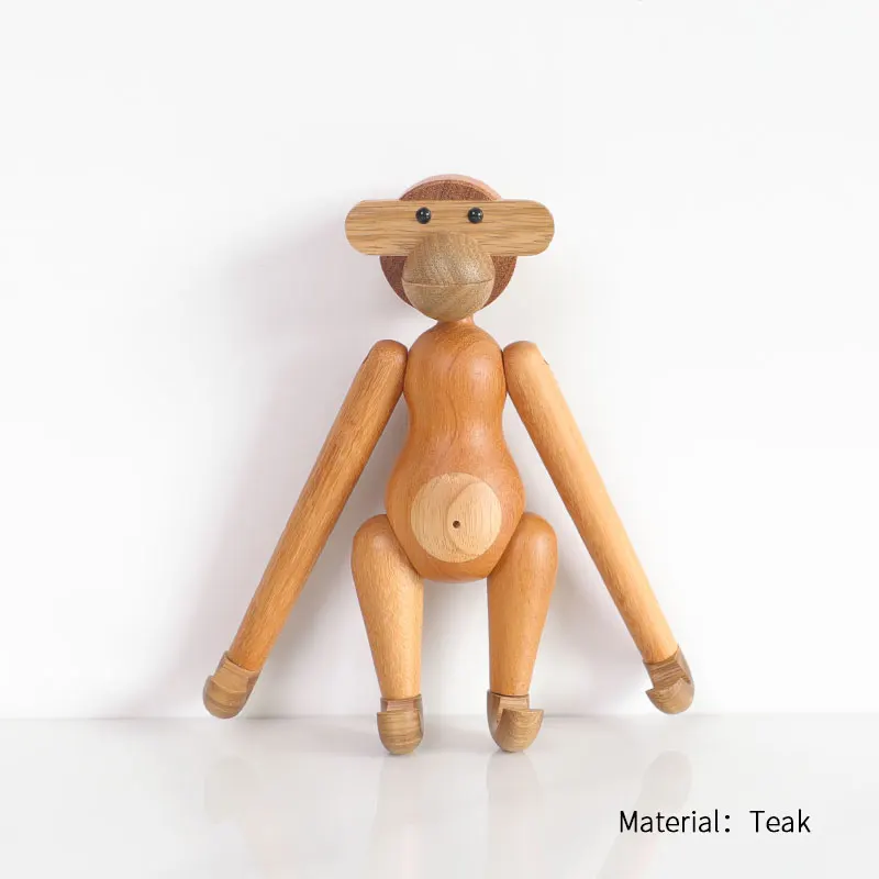 Teak MK 1 шт. обезьяна основной цвет деревянные ремесла обработки тика подарки в виде животного практичные домашние твердые деревянные украшения - Цвет: Teak MK
