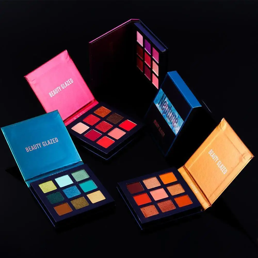 Бриллиантовая яркая водостойкая палитра теней для век макияжа с блестками 9 цвет|