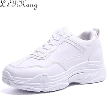 Lvyikang 2019 New Spring Fashion Women Casual Shoes  Leather Platform Shoes Women Sneakers Ladies White Trainers Chaussure Femme