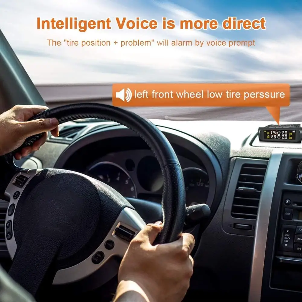 Беспроводная система контроля давления в шинах TPMS на солнечной батарее с 4