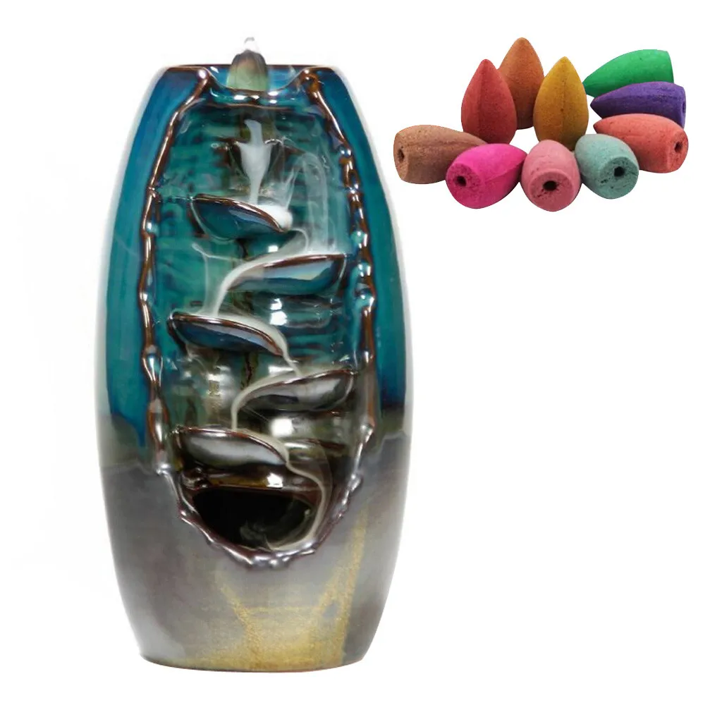 Керамический обратный поток для благовоний ручной работы в горной реке водопад