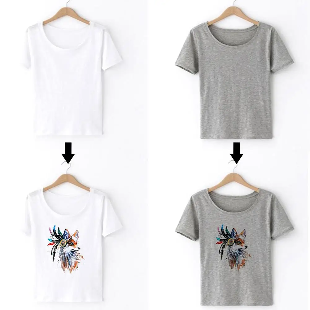 Цветные декоративные наклейки с теплопередачей лисы офсетная печать для одежды