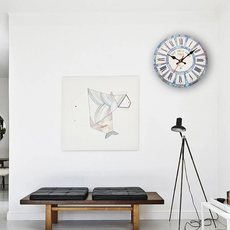 Винтажные деревянные настенные часы для дома кухни офиса декора стен большие