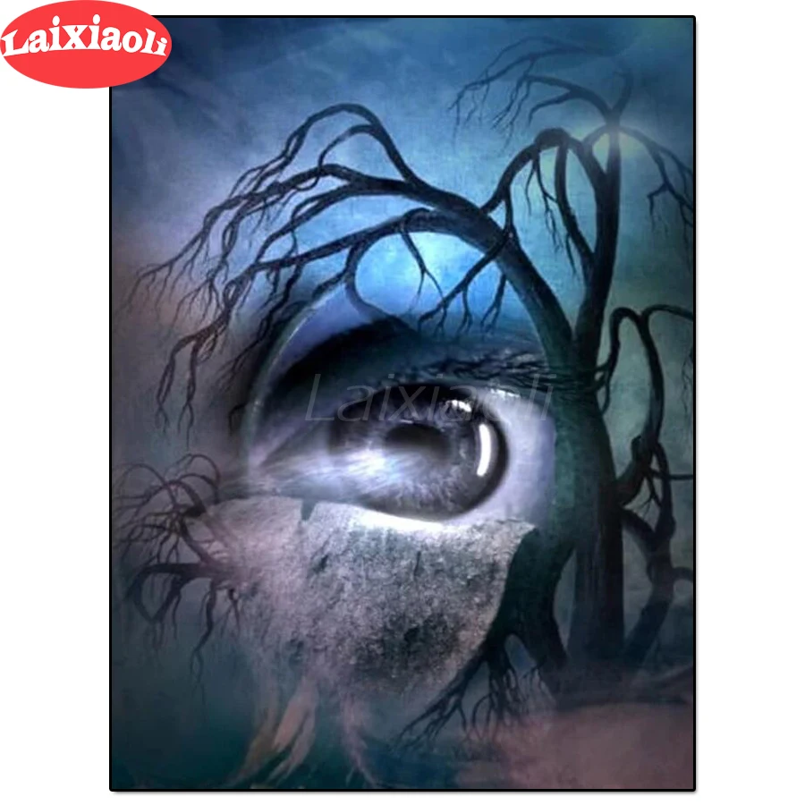 

Алмазная картина полностью квадратная/круглая дрель 5D Сделай Сам "Голубые глаза дерево" Daimond вышивка Стразы Вышивка крестиком новое поступл...