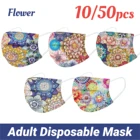Маска одноразовая для взрослых, защитная трехслойная маска с принтом мандалы, с цветами, дышащая, от пыли, маски, 1050 шт.