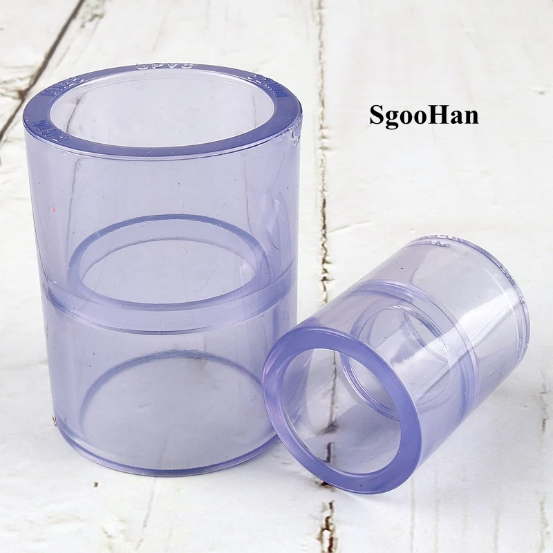 

5pcs ID. 20~50mm Transparent UPVC Direct Connector Garden Irrigation System PVC Pipe Joints Aquarium Tank Water Pipe Connectors