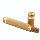 Портативный чехол для сигар, алюминиевый дорожный мини-держатель для хьюмидора, в виде трубки для сигар, подарочные аксессуары для сигар