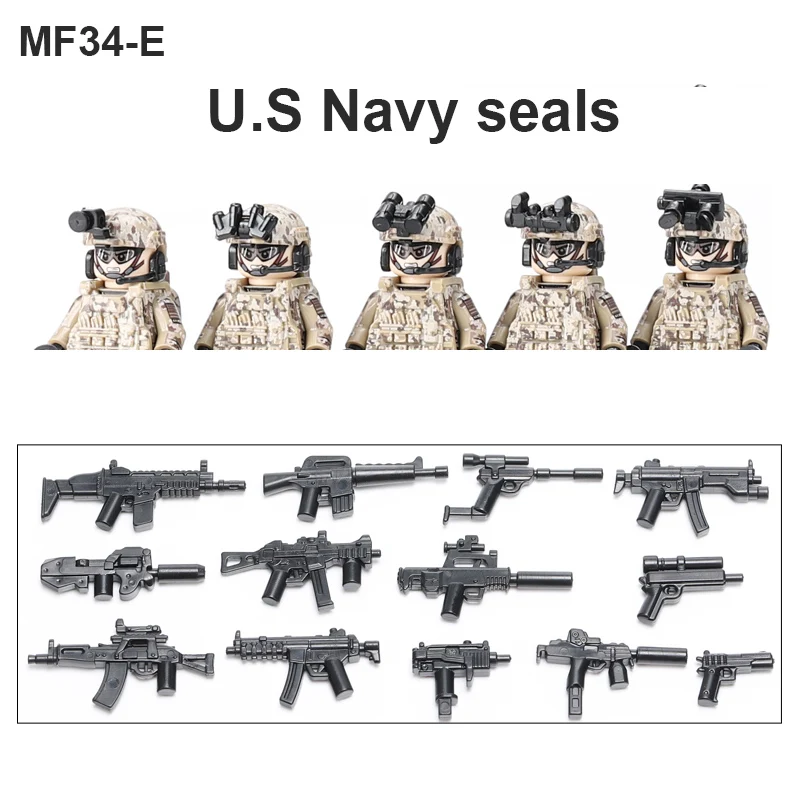 Конструктор BRICKPANDA WW2 военные полицейские шлемы жилеты рюкзаки детские игрушки -