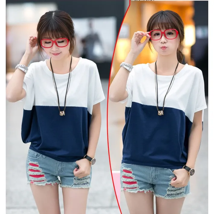 Женские футболки повседневные свободные Harajuku с рукавом летучая мышь летние