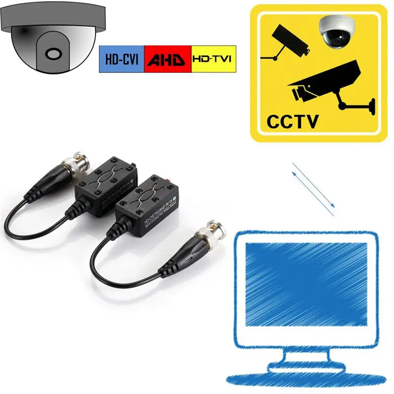 4 пары сплит-соединение Мини Cctv Bnc Hd-Cvi/Tvi/Ahd пассивный видео балун трансивер |