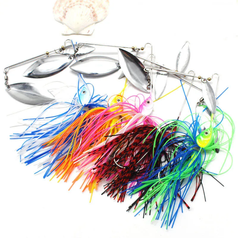 5 шт. 17g Спиннербейт рыболовная приманка резиновая юбка Spinner Jig Head крючки станок и