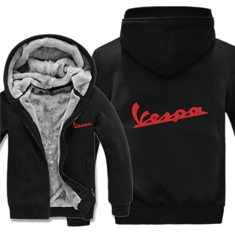 

Fashion Winter Vespa Hoodies Jacket Men Casual Wool Liner Fleece Vespa Scooter Sweatshirts Hoody Pullover Size S-5XL r5