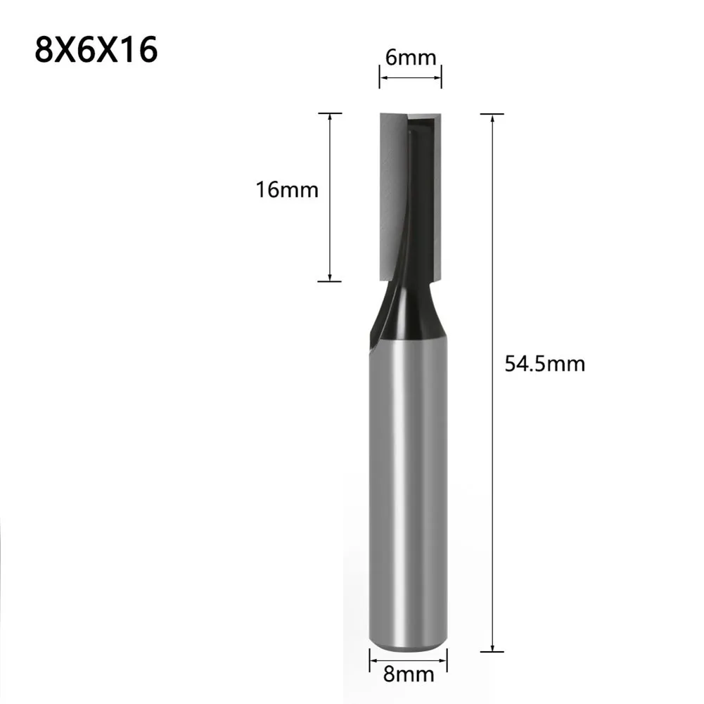 

1/4" 8MM Shank Long Cleaning Cutter Wood Double-edged Router Bit Grooving Cutter For Wood Slotting Milling Cutter Tools