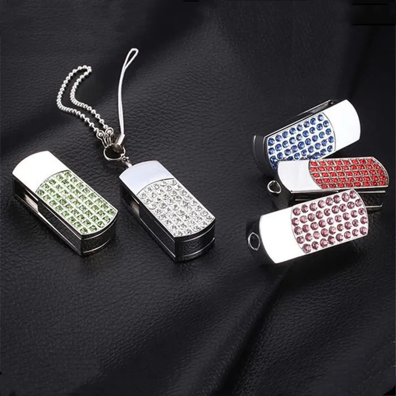 

usb memory flash 128gb 4gb Crystal USB Flash Drive 32gb Metal pendrive 16gb USB stick 64gb Jewelry pen drive 8gb gift Free logo