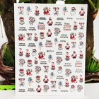 3D наклейки для ногтей, Санта-Клаус, искусство, наклейки для маникюра, наклейка, аксессуары для ногтей из фольги