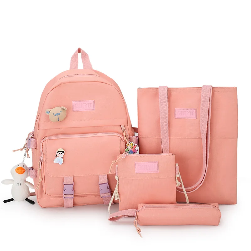 Холщовые однотонные рюкзаки для ноутбука Pretty Style школьные ранцы