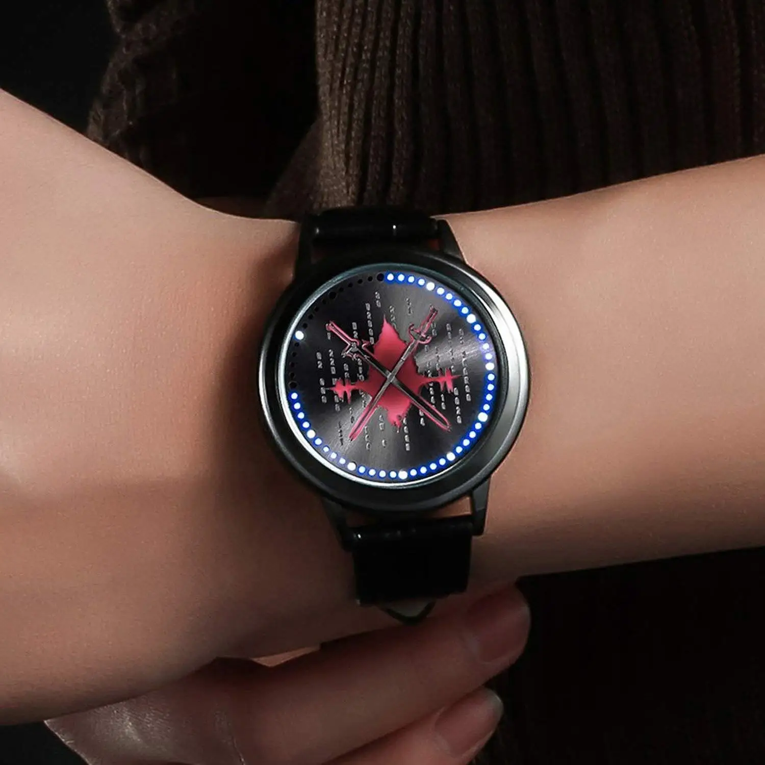 Аниме меч искусство онлайн SAO светодиодный водонепроницаемый часы Кирито костюм