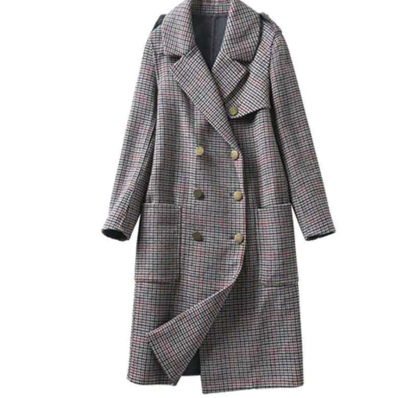 Шерстяное пальто женское однотонное длинное модное облегающее Женское