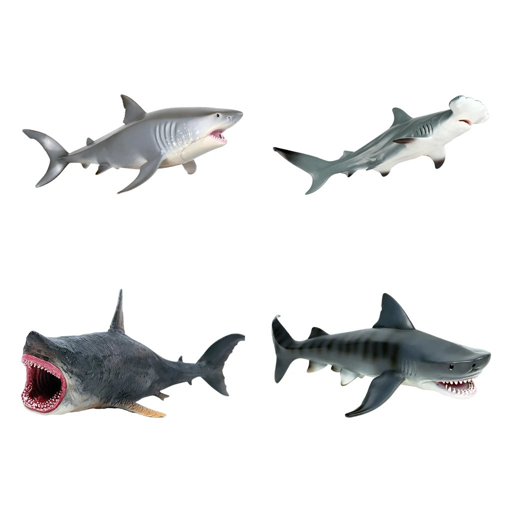 

Simulation Marine Life Shark Figures Hand-Painted Miniature Model Sea Life Educational Toy Pretend Play Playset Gifts