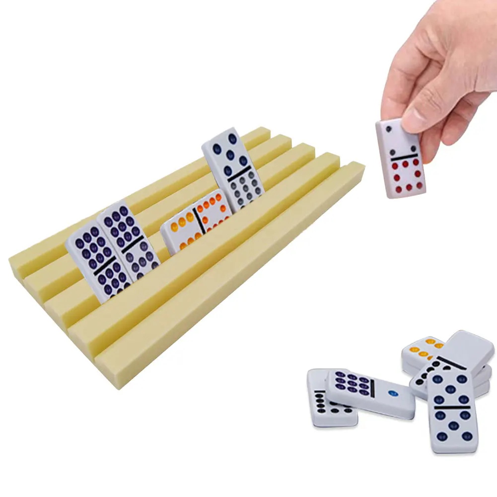 

4 Domino Trays Wooden Domino Racks Domino Holders For Domino Tiles Mexican Train Mahjong Kids Seniors Adults Professional Player