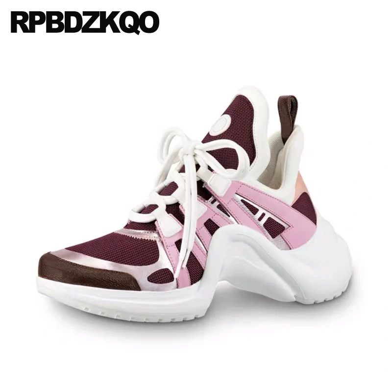 На толстой подошве Кроссовки на платформе Обувь резине Удобная обувь шнуровке
