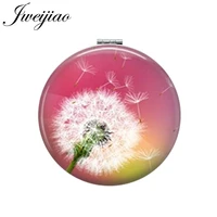 youhaken colorful dandelion makeup mirror mini round folding pocket mirror 1x2x magnifying for beauty tools hand mirror
