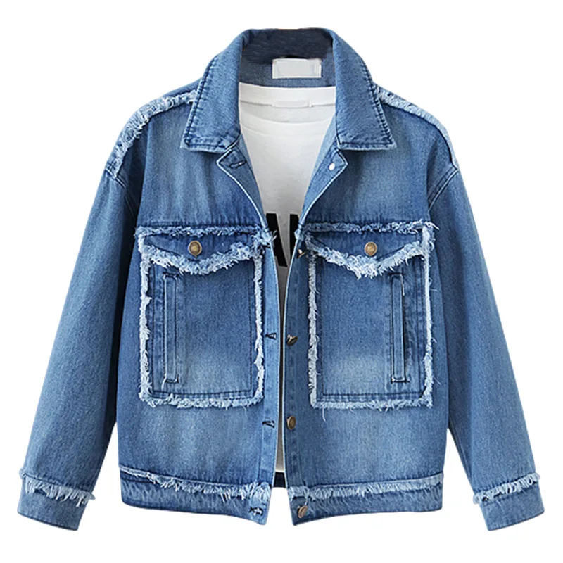 

Newest Fashion Women Oversize Pocket Cotton Jacket Denim Coat