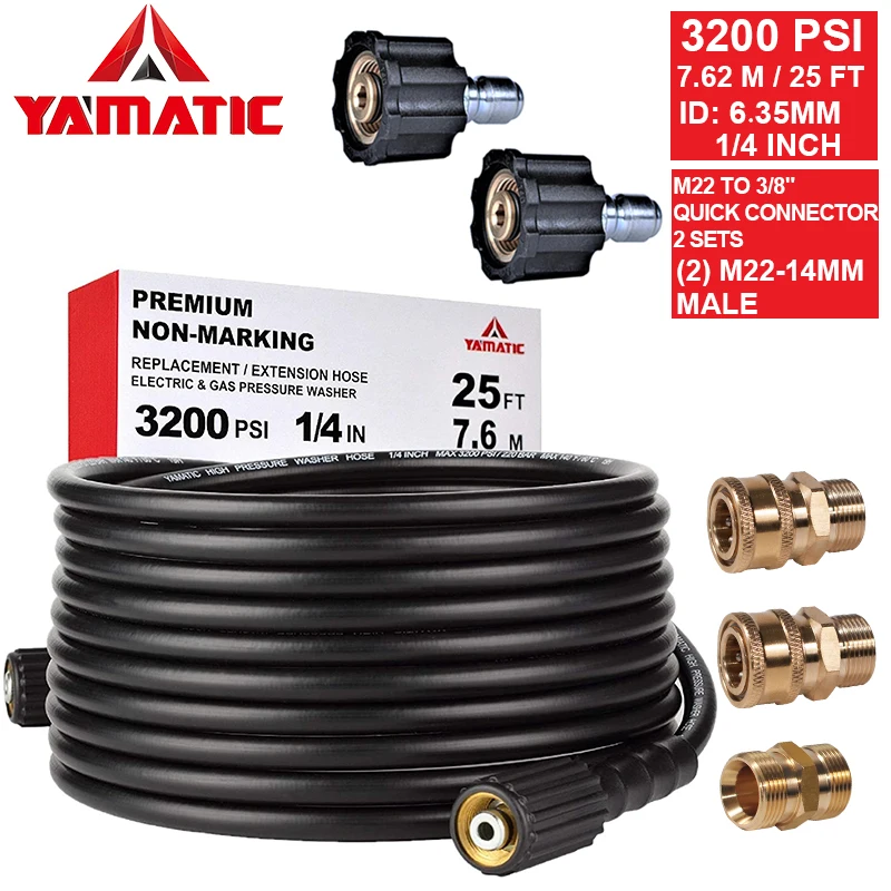 

YAMATIC мойка высокого давления 3700PSI пистолет для распыления воды с 22 "палочка 5 наконечников распылителя и пистолет пены снега копье для автомо...