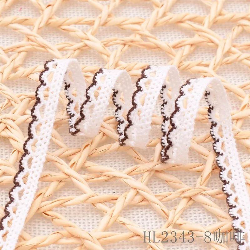 100 ярдов Классическая двухцветная хлопковая нить 0 9 см кружевная Текстильная
