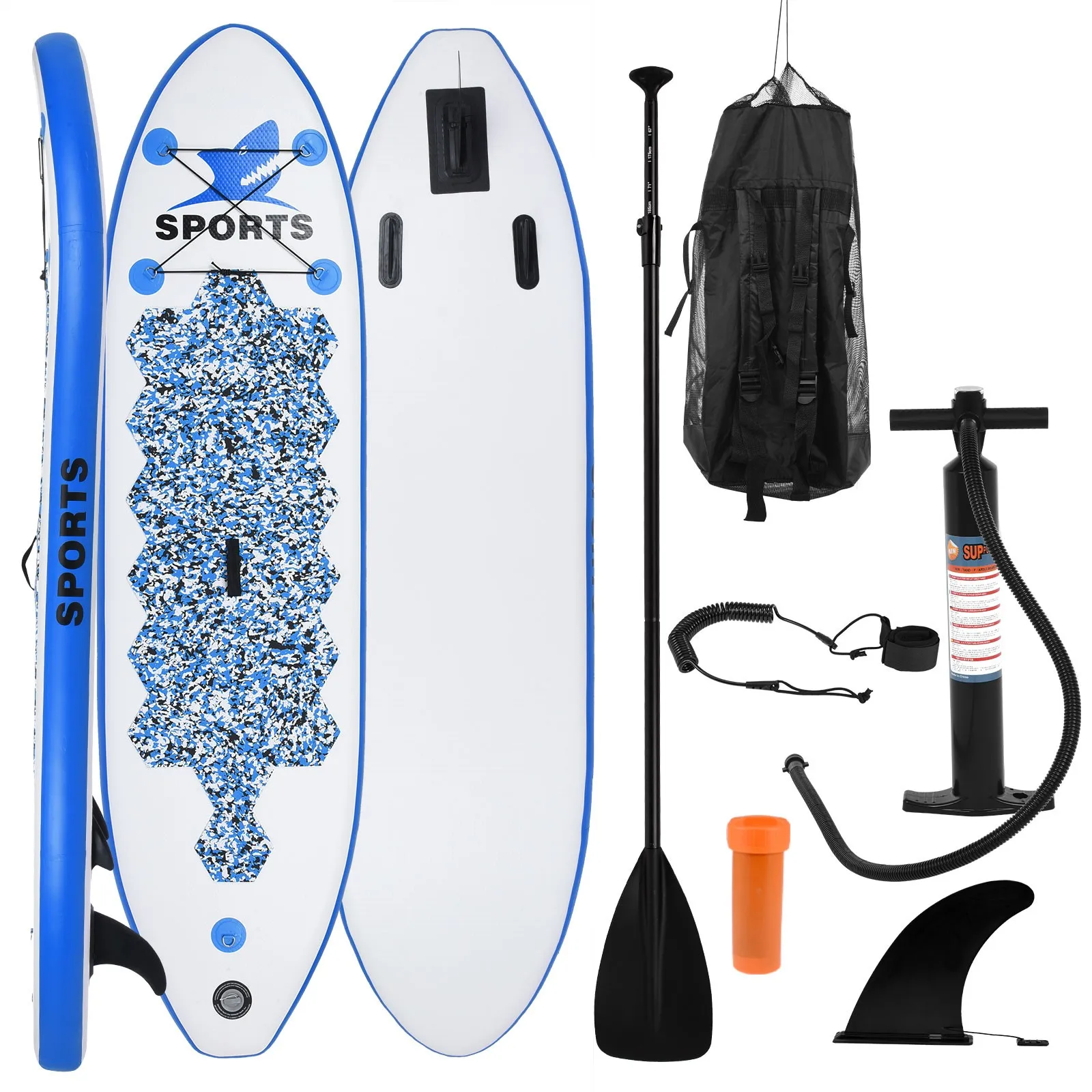 

10ft Inflatable Paddle Boards Multifunctional Portable Stand Up Set, Adjustable Non-slip Surfboards with Paddle Fin Pum