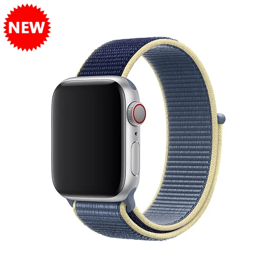 Ice blue Ремешок для Apple Watch, ремешок для Apple Watch 5, 4, 44, мм, 42 мм, iwatch band 3, 2, 5, 42 мм, 38 мм, Спортивная петля, correa, нейлоновый ремешок для часов - Цвет ремешка: Ice blue