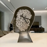 14 inches table clock flip clock stainless steel watch table mechanical gear desktop clocks quartz clock home decor clocks