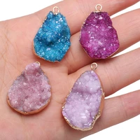 natural stone crystal cluster pendants irregular shape exquisite charm for jewelry making diy necklace earring accessories
