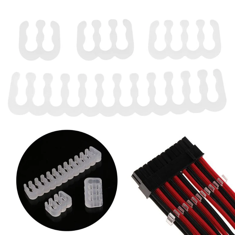 8PCS/Lot PP Cable Comb Motherboard 6/8/24 Pin PC Power Cables Wiring for 2.5-3.4mm Manager White | Электроника
