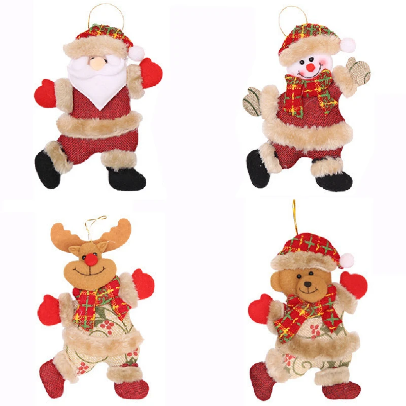 

2022 Happy New Year Christmas Ornaments DIY Xmas Gift Santa Claus Snowman Tree Pendant Doll Hang Decorations for Home Noel Natal