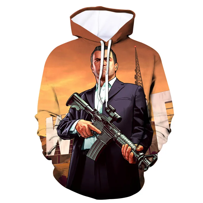 GTA 5 толстовки с 3d принтом модная уличная одежда Новое поступление 2019 Весенняя
