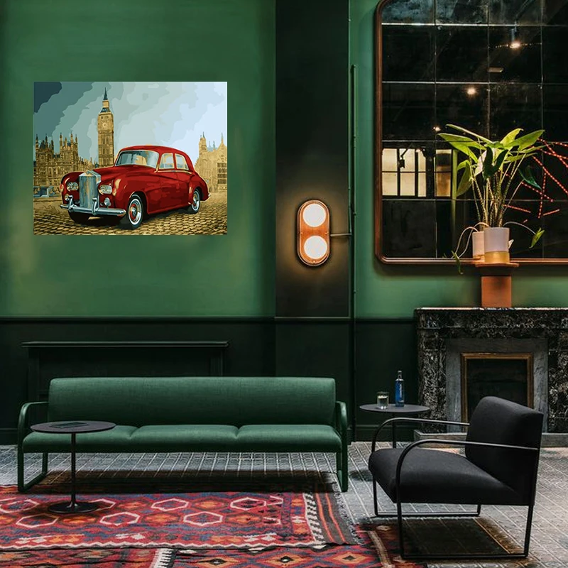 

paintings by number art diy paints by numbers with handmade red car picture acrylic paint wall decoration frames