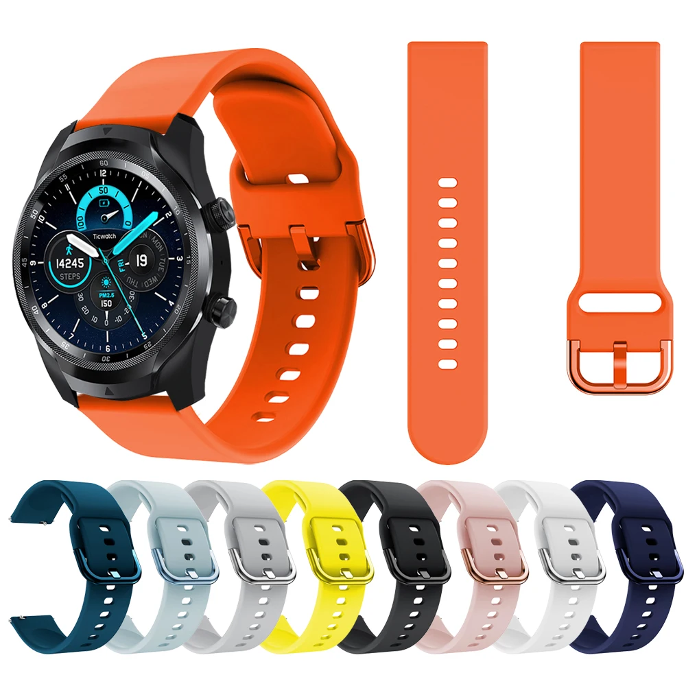 

Sport Silicone Replacement Strap For TicWatch Pro2021 4G/Pro 3 GPS/GTX/S2/E2/2/E Smart Watch Band Bracelet Watchband Wristband