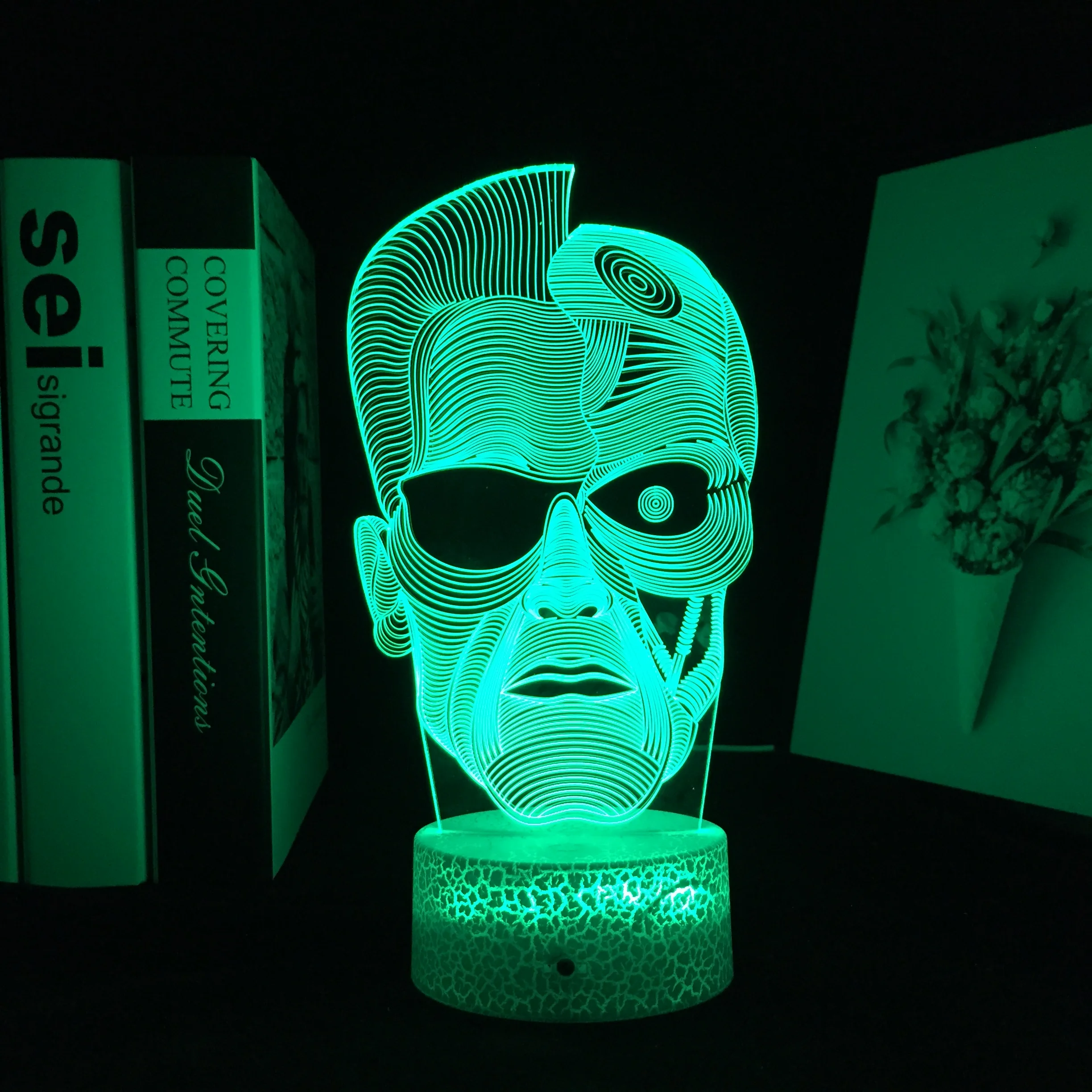 

Movie Robot 3D LED Night Light Touch Remote Contro Colorful Acrylic Table Lamp for Cool Gift Party Room Atmosphere Decor