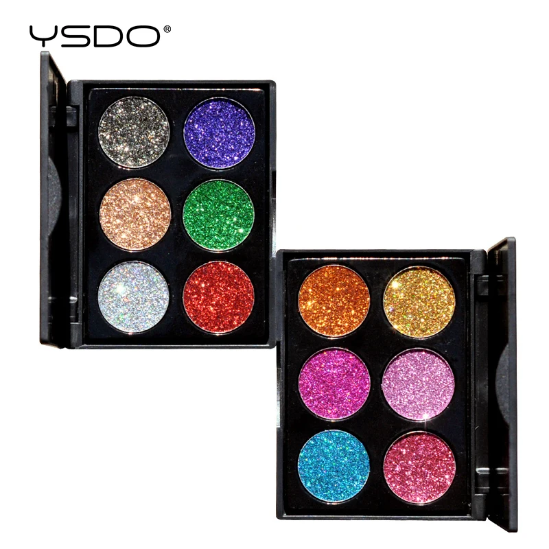 6 цветов мерцающие тени для век макияж долговечная палитра теней