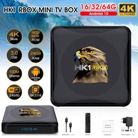 hk1 rbox mini set top box android10 0 quad core 4k tv box support hdmi compatible 2 4g5g wifi with ir control
