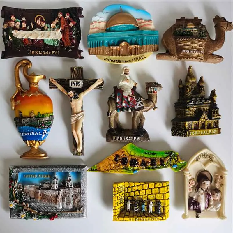 Palestine Israel Fridge Magnet Jerusalem The Last Meal Camel Tourist Souvenirs Magnetic Refrigerator Stickers Collection Gifts dubai tourist souvenirs fridge magnets khalifa tower saudi arabia refrigerator commemorative magnet stickers home decoration
