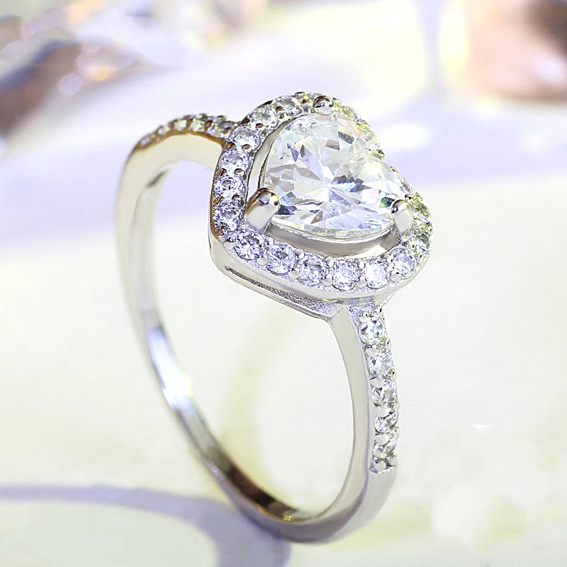 2021 Весенняя коллекция 925 серебро Цвет ювелирные изделия Сверкающее Сердце Любви