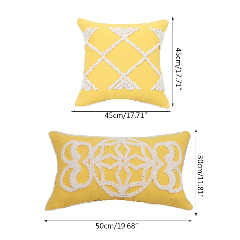 

Woven Tufted Boho Throw Pillow Case Modern Decorative Geometric Cushion Cover Farmhouse Pillowcase for Couch Sofa Bedroom