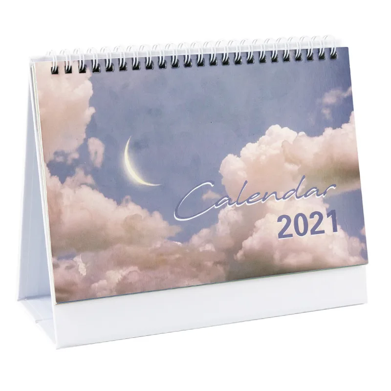 

2021 Beautiful Flower and Cloud Desk Calendar INS Style Coil Calendars Daily Schedule Planner 2020.10-2021.12
